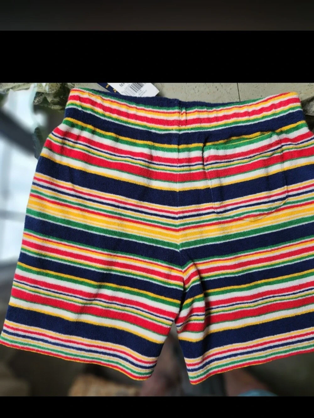 Polo Ralph Lauren M Shorts Kids 10-12 Terry Cloth Striped NWT Pony Beach Summer